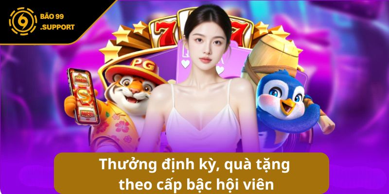 Thưởng định kỳ, quà tặng theo cấp bậc hội viên