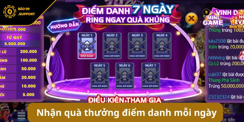 Hướng dẫn đăng nhập BAO99: Cách xử lý khi quên mật khẩu 5 Đăng nhập BAO99 điểm danh nhận thưởng mỗi ngày