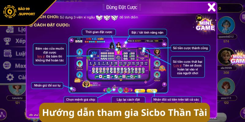 Sicbo Thần Tài - Trải nghiệm Tài Xỉu trực tuyến rinh lộc lớn 8 Hướng dẫn tham gia Sicbo Thần Tài tại link BAO99 chính thức